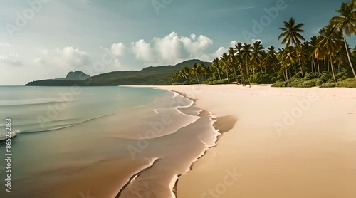 Wild Coastal Beauty: Panoramic Tropical Beach View