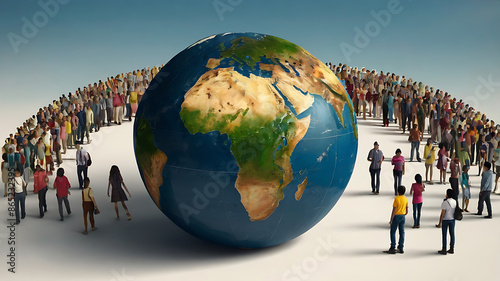 earth globe on the population, world population day