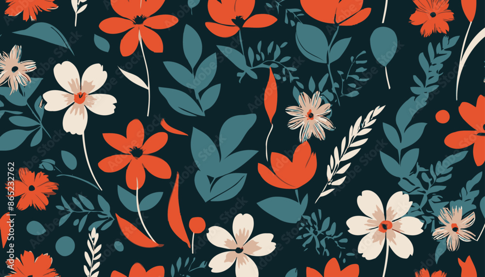 Retro Floral Ornament: A Groovy 60s and 70s Pattern Retro Floral Ornament: A Groovy 60s and 70s Pattern