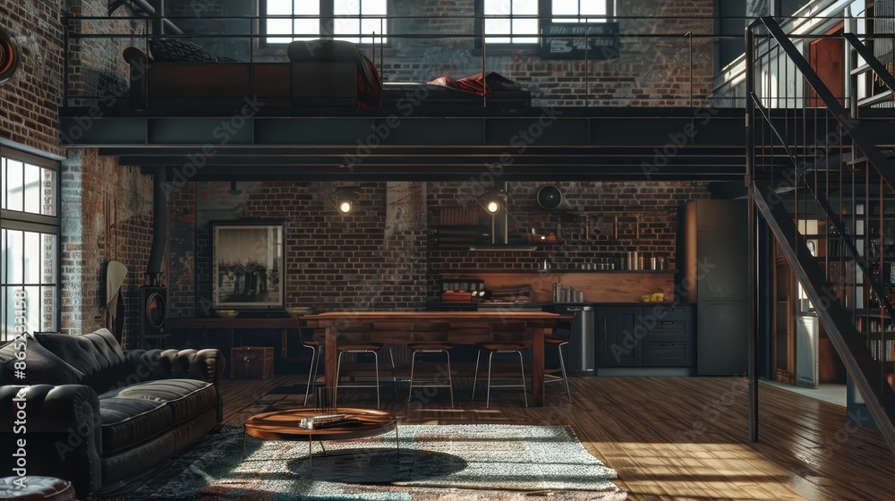 Image showcasing The Aesthetics of Industrial Chic: Exposed Pipes and Plush Chairs - Th