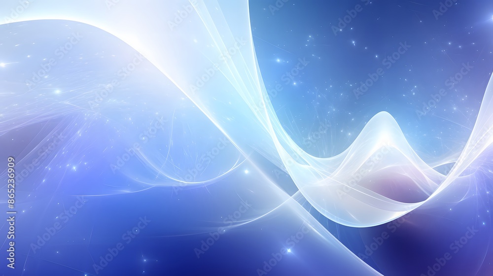 A beautiful blue and white fractal background with light effects, with an elegant design of starry sky patterns, creating a three-dimensional sense of depth. The main body is composed of triangular A beautiful blue and white fractal background with light effects, with an elegant design of starry sky patterns, creating a three-dimensional sense of depth. The main body is composed of triangular