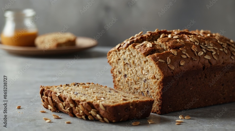 Healthy oat bread, healthy eating and healthy breakfast concept. Healthy oat bread, healthy eating and healthy breakfast concept.