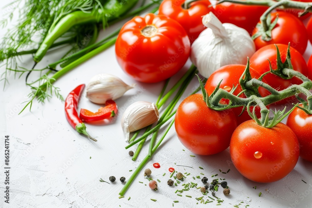Vegetables on white background with text Vegetables on white background with text
