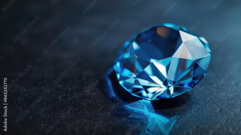 Isolated Blue Topaz Gem with Space for Text Isolated Blue Topaz Gem with Space for Text
