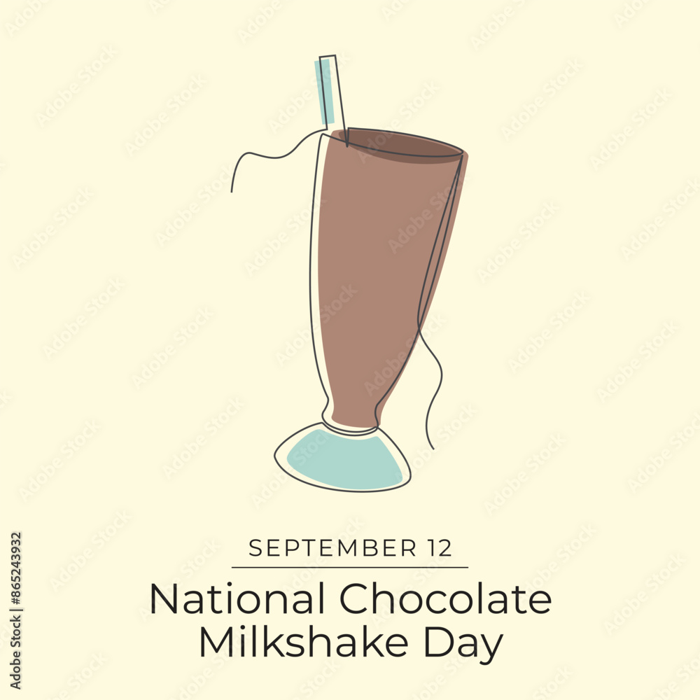 National Chocolate Milkshake Day. Line art design. Vector line art. Good for template celebration usage. Continuous line. eps 10. National Chocolate Milkshake Day. Line art design. Vector line art. Good for template celebration usage. Continuous line. eps 10.