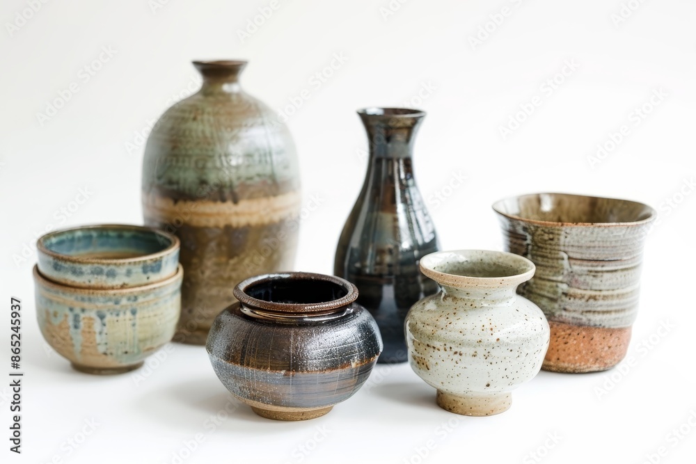 White background for sake ware