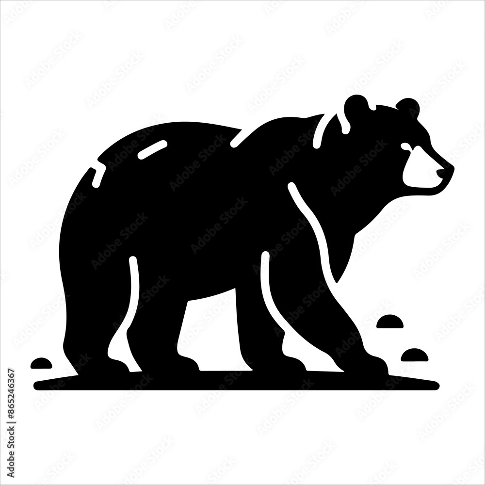 Obraz premium Bear silhouette vector. Vector illustration logo bear silhouette. various bear silhouettes on the white background