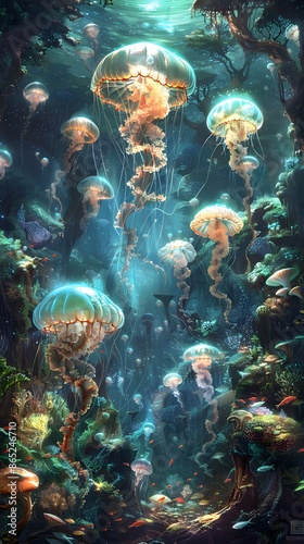 A vibrant coral reef teeming with colorful fish and marine life in the tropical waters of the Red Sea
