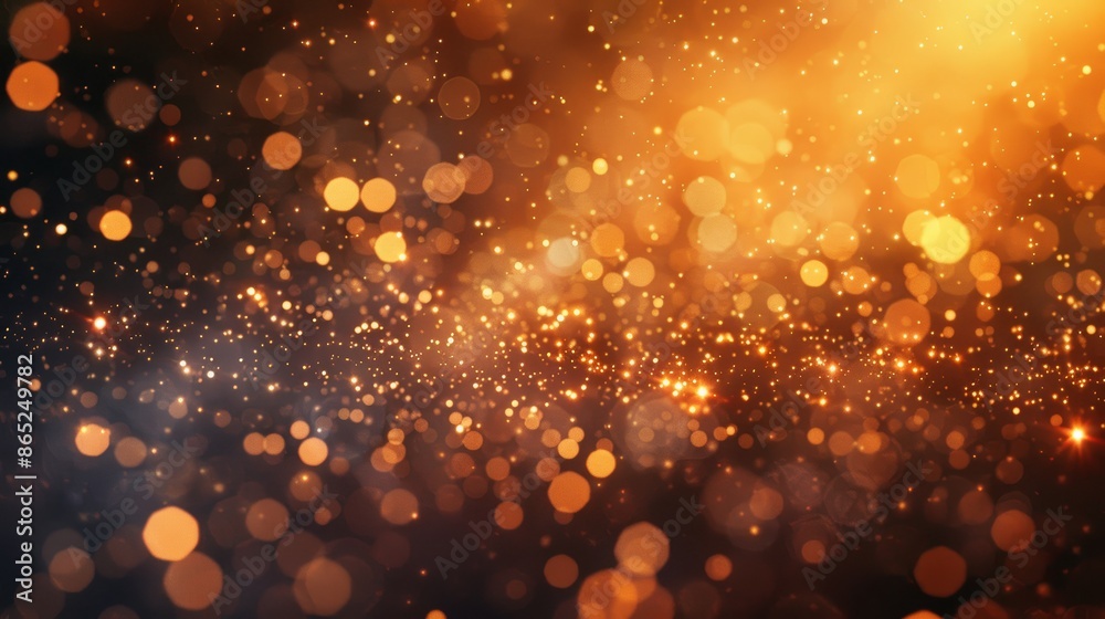 Abstract golden bokeh lights on a dark background. Perfect for holiday and celebratory designs. Abstract golden bokeh lights on a dark background. Perfect for holiday and celebratory designs.
