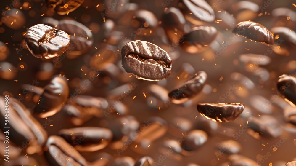 Floating Coffee Beans: A close-up shot of coffee beans floating in mid-air, surrounded by a rich, aromatic coffee aroma.
Floating Coffee Beans: A close-up shot of coffee beans floating in mid-air, surrounded by a rich, aromatic coffee aroma.