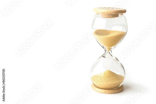 Time Sand Countdown: Hourglass Measuring Passing Time with Copy Space