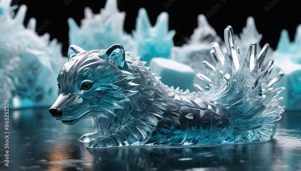 Mastering the Medium: Challenges in Sculpting Transparent Ice Animals from Solid Blocks, Generative AI Mastering the Medium: Challenges in Sculpting Transparent Ice Animals from Solid Blocks, Generative AI