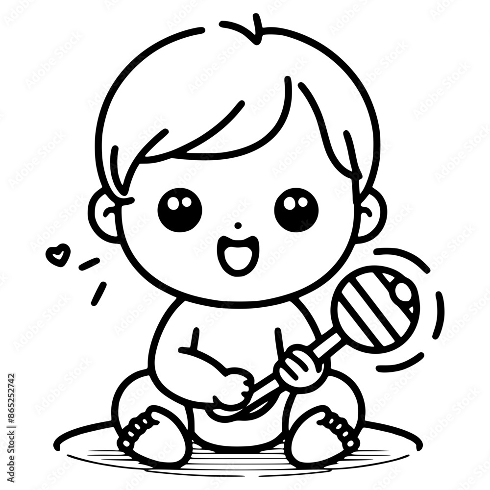 Baby one-line art drawing vector Baby one-line art drawing vector