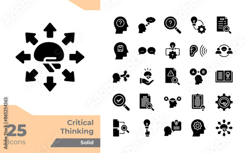 Critical Thinking Glyphs Icons