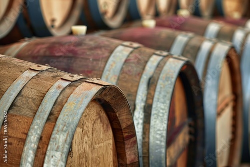 Wine barrels at the vineyard