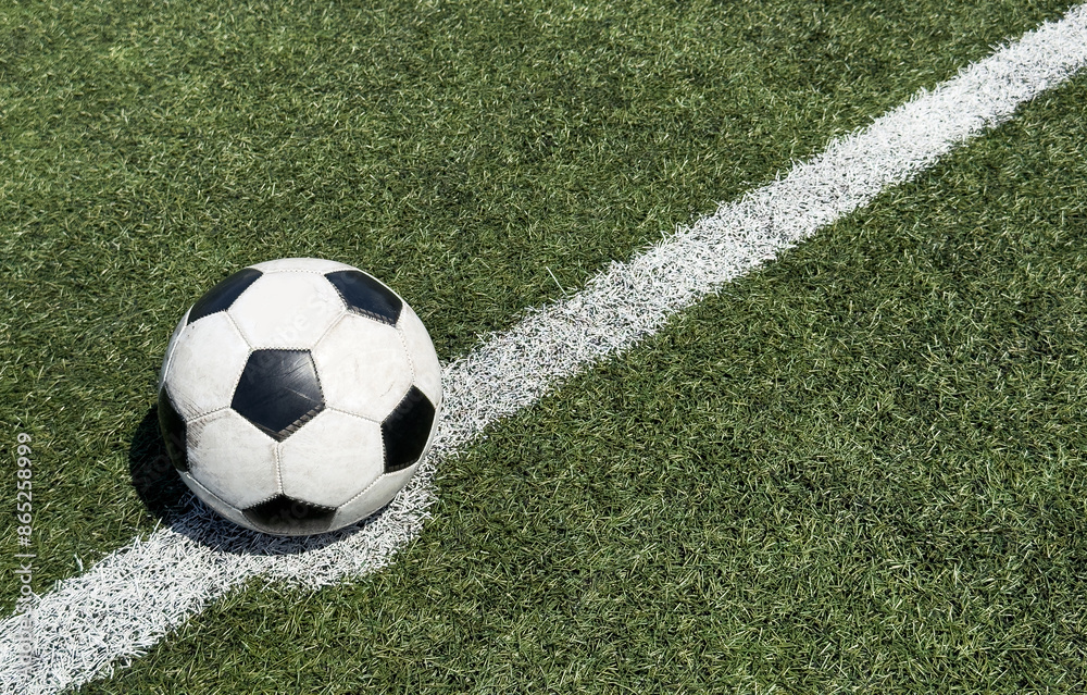 Football with the ground line Football with the ground line