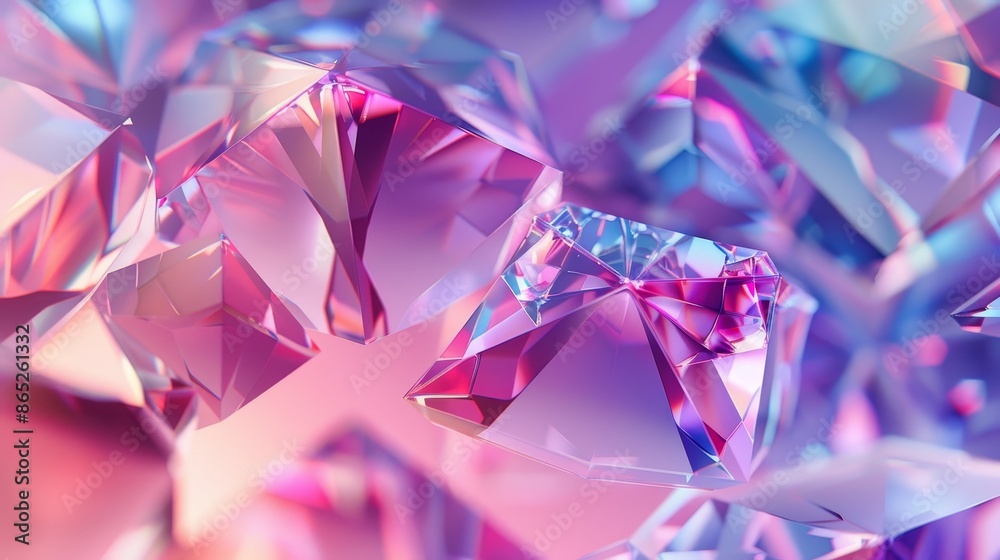 The background is an abstract geometric crystal with an iridescent texture, a faceted gem, a liquid. 3D render. The background is an abstract geometric crystal with an iridescent texture, a faceted gem, a liquid. 3D render.