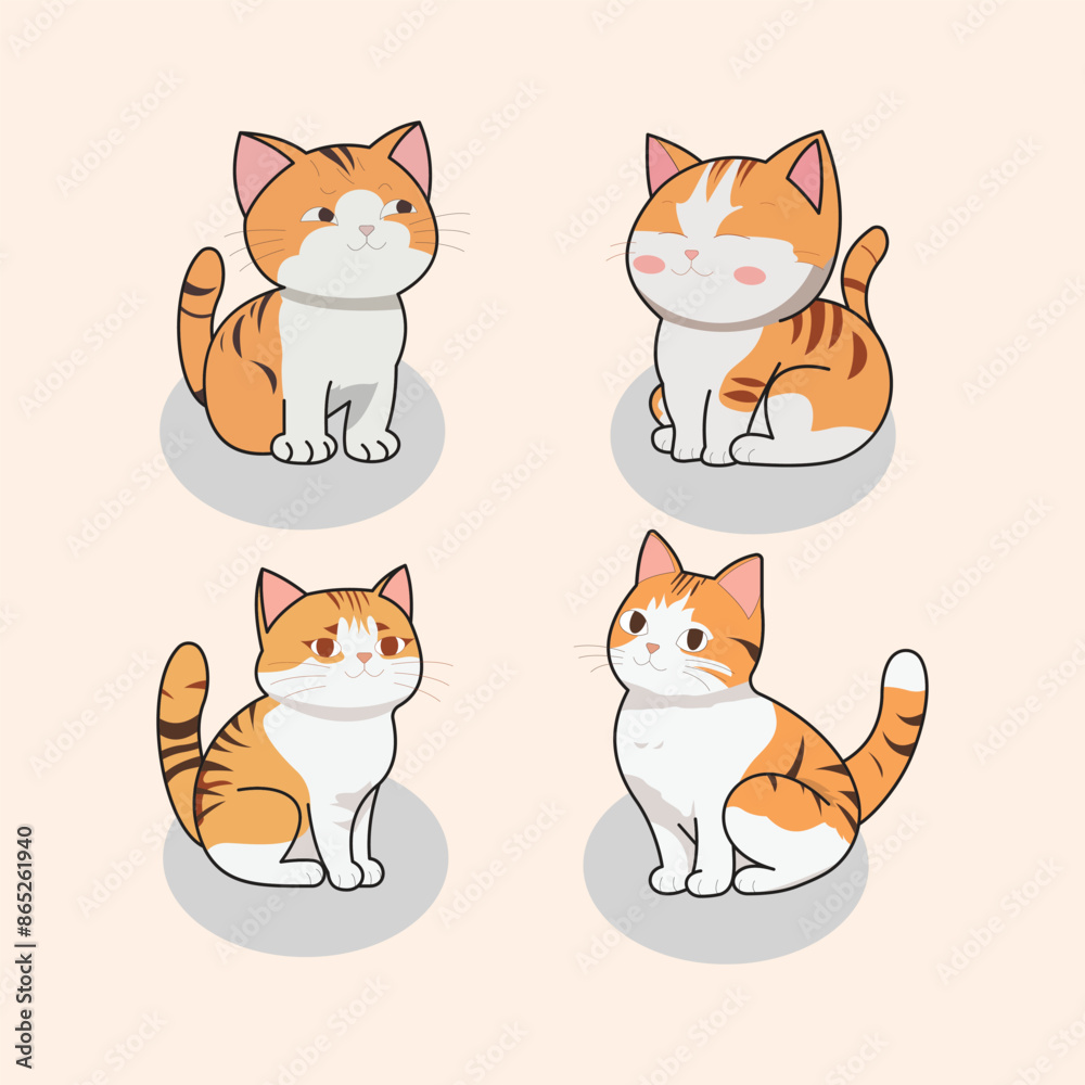 Obraz premium cute orange cats facing each other