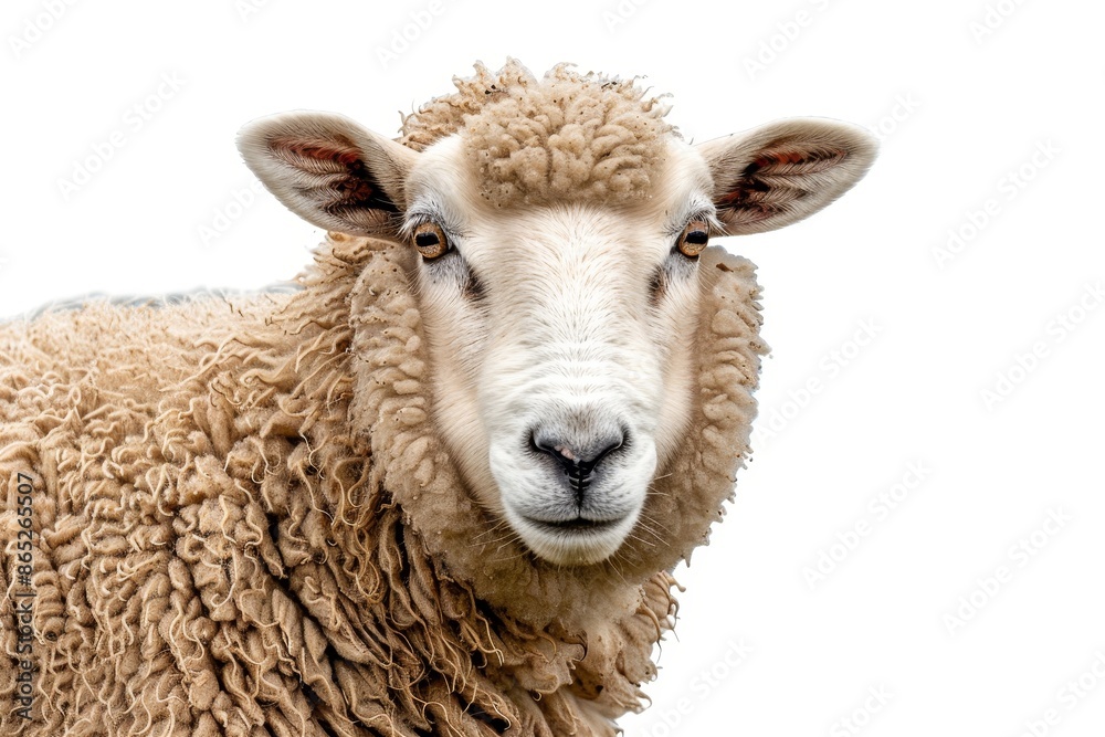 With Stock, white fluffy sheep looking at camera isolated on clear png background. With Stock, white fluffy sheep looking at camera isolated on clear png background.