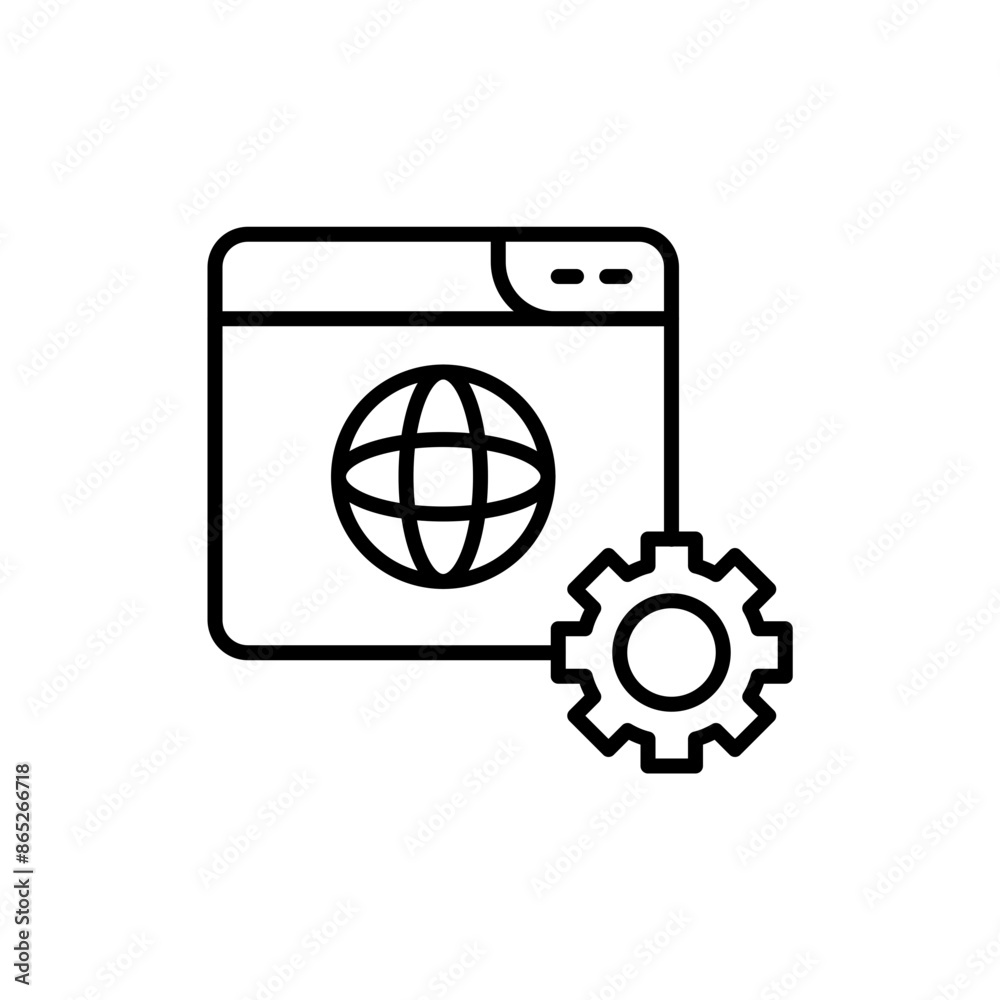 Online configuration outline icons, minimalist vector illustration ,simple transparent graphic element .Isolated on white background Online configuration outline icons, minimalist vector illustration ,simple transparent graphic element .Isolated on white background