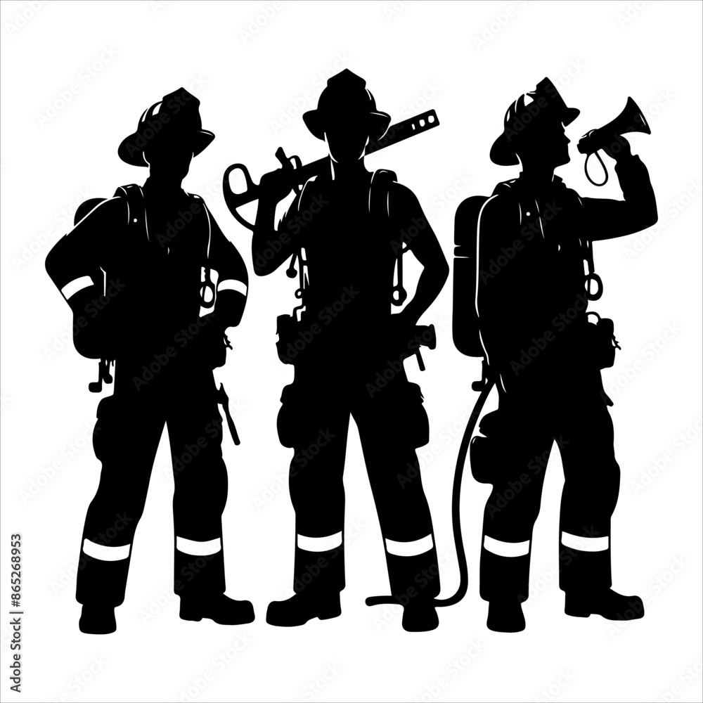 Firefighters pose silhouette vector. Silhouette firefighter full body black color only illustration vector silhouette firefighters pose Firefighters pose silhouette vector. Silhouette firefighter full body black color only illustration vector silhouette firefighters pose