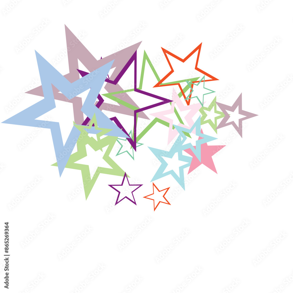 Object fountain organized from random sparcle star pictographs as fireworks. Object fountain organized from random sparcle star pictographs as fireworks.