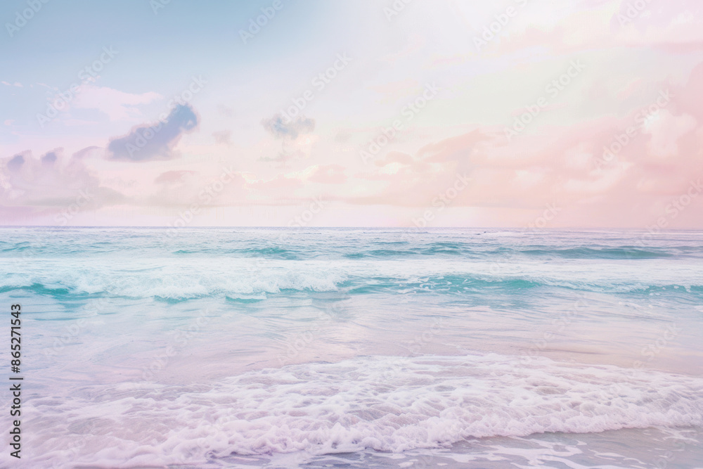 Fototapeta premium Beautiful seascape painting in pastel colors.