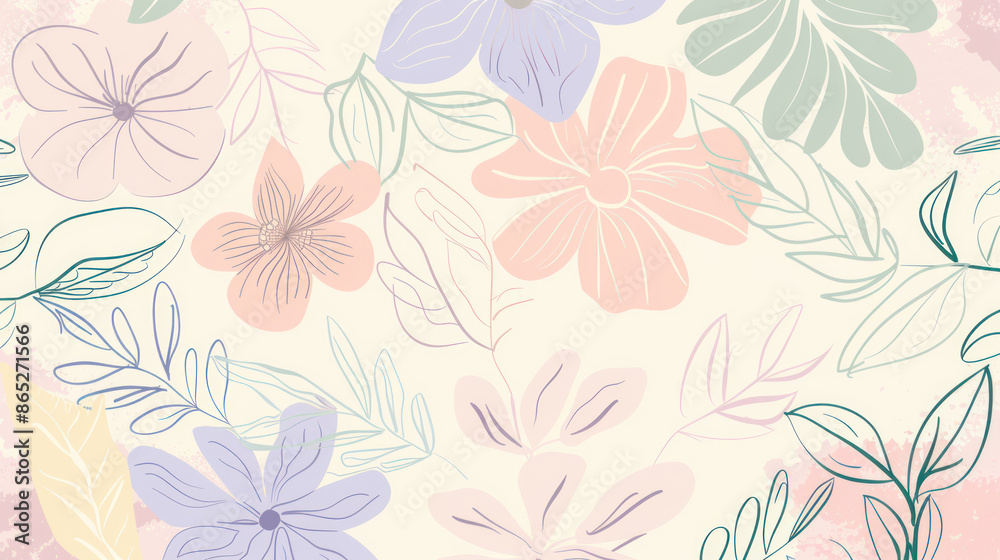Garden flower, plants, botanical, pattern design for fashion, fabric, wallpaper and all prints in pastel colors. Garden flower, plants, botanical, pattern design for fashion, fabric, wallpaper and all prints in pastel colors.