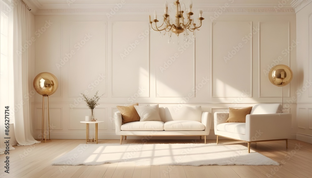 Fototapeta premium Photo interior modern design room 3d illustration