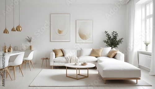 Photo interior modern design room 3d illustration