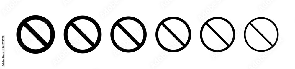 Set of black ban symbol. Set of prohibition sign. Stop symbol. black ban icon. Prohibition vector icon. No or ban black sign. No sign, empty no symbol. Editable vectors stop prohibitions sign symbol. Set of black ban symbol. Set of prohibition sign. Stop symbol. black ban icon. Prohibition vector icon. No or ban black sign. No sign, empty no symbol. Editable vectors stop prohibitions sign symbol.