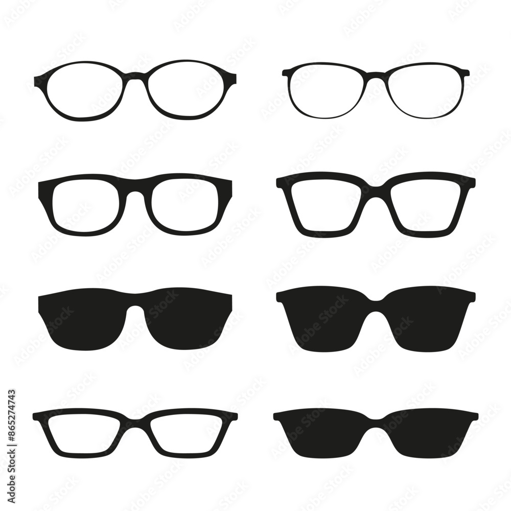 Glasses sunglasses icon set design isolated on white
Glasses sunglasses icon set design isolated on white