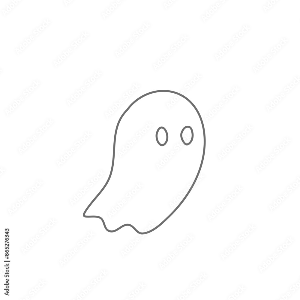 cute ghost line character cute ghost line character