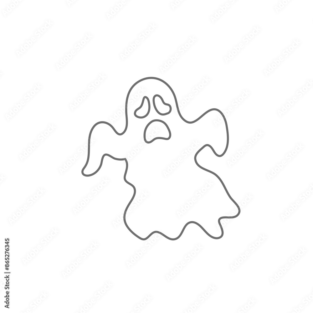 cute ghost line character