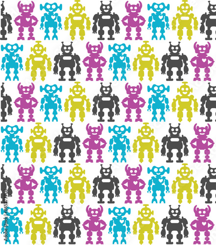 Robots. Seamless background