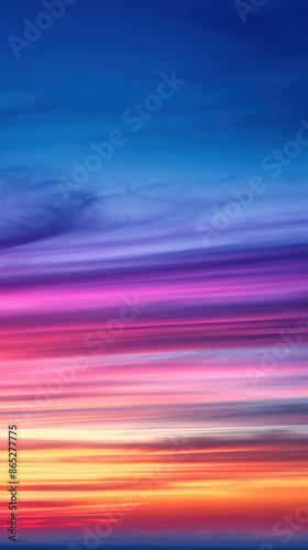 A beautiful blue sky with a rainbow of colors