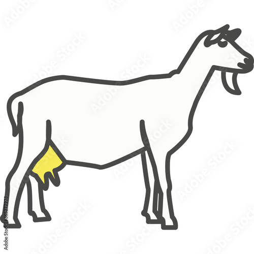 Goat farm animal silhouette vector icon