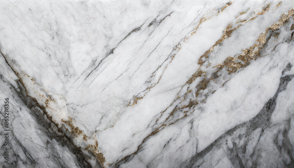 Fototapeta premium white gray marble texture close-up with gold inclusions and veins, wallpaper with copy space for product presentation, delicate luxury wallpaper, stone mineral banner office liquid
