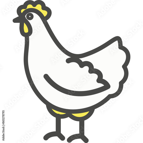 Hen farm bird silhouette vector icon