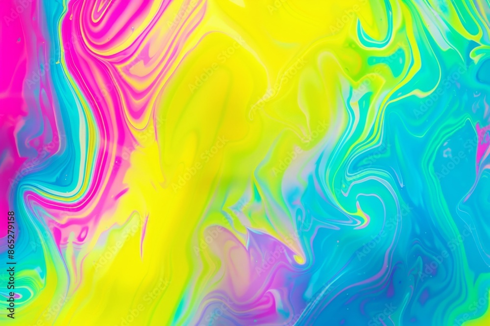 Fluid art texture with abstract swirling paint effect creating a marble effect with blue, yellow and pink colors. This image is ideal for backgrounds and creative projects Fluid art texture with abstract swirling paint effect creating a marble effect with blue, yellow and pink colors. This image is ideal for backgrounds and creative projects