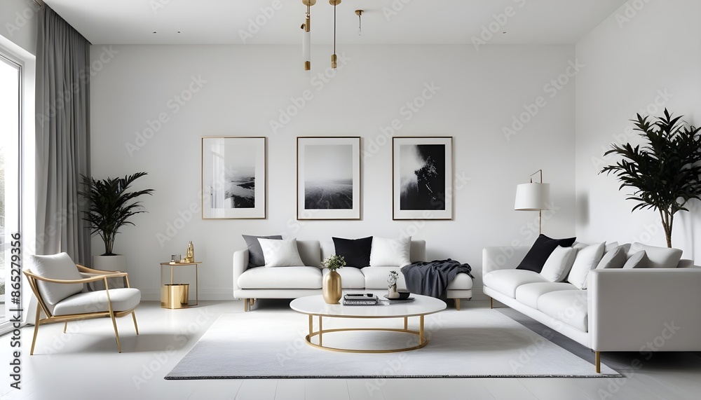 Photo interior modern design room 3d illustration Photo interior modern design room 3d illustration