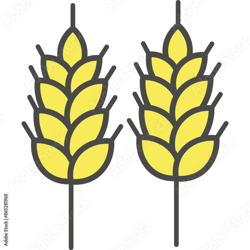 Wheat spikelets vector icon isolated