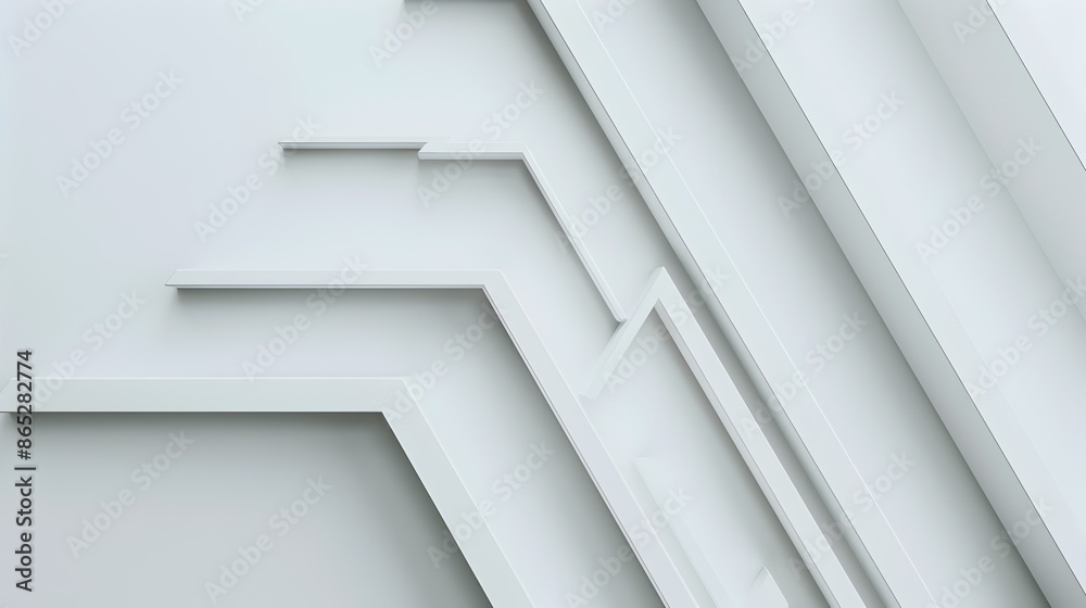 Obraz premium Minimalistic 3D Arrow in Clean White Space Symbolizing Business Focus and Clarity