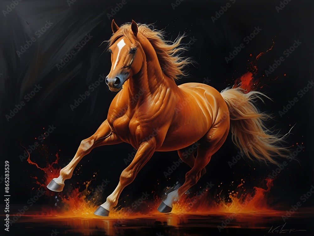  A mesmerizing oil painting of a solitary majestic fire.