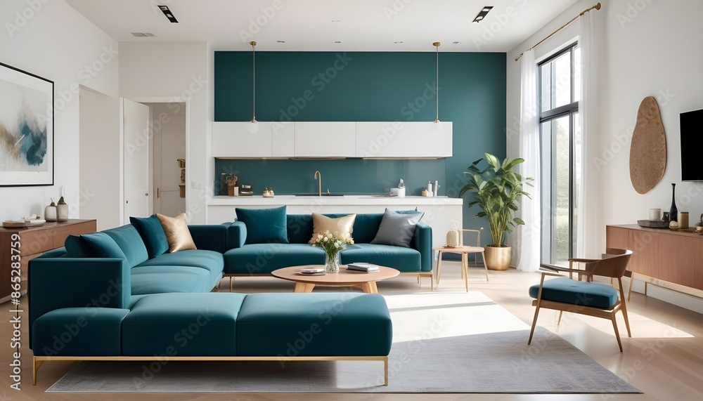 Photo interior modern design room 3d illustration Photo interior modern design room 3d illustration