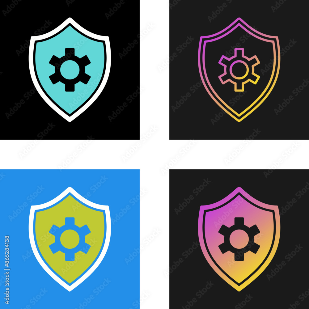 Shield Settings Vector Icon Shield Settings Vector Icon
