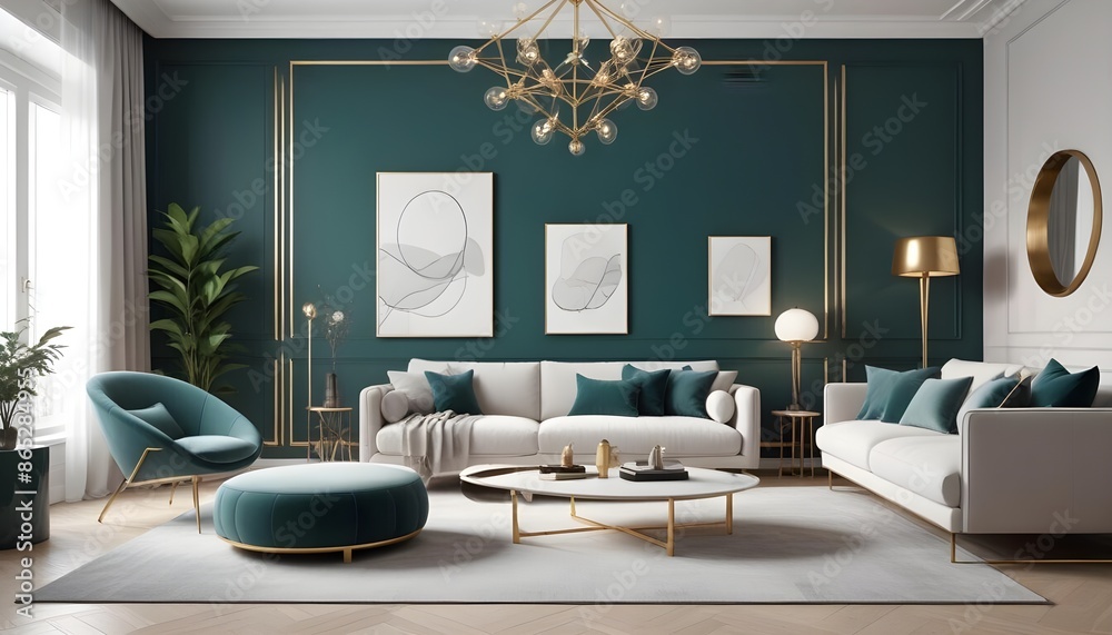 Photo interior modern design room 3d illustration Photo interior modern design room 3d illustration