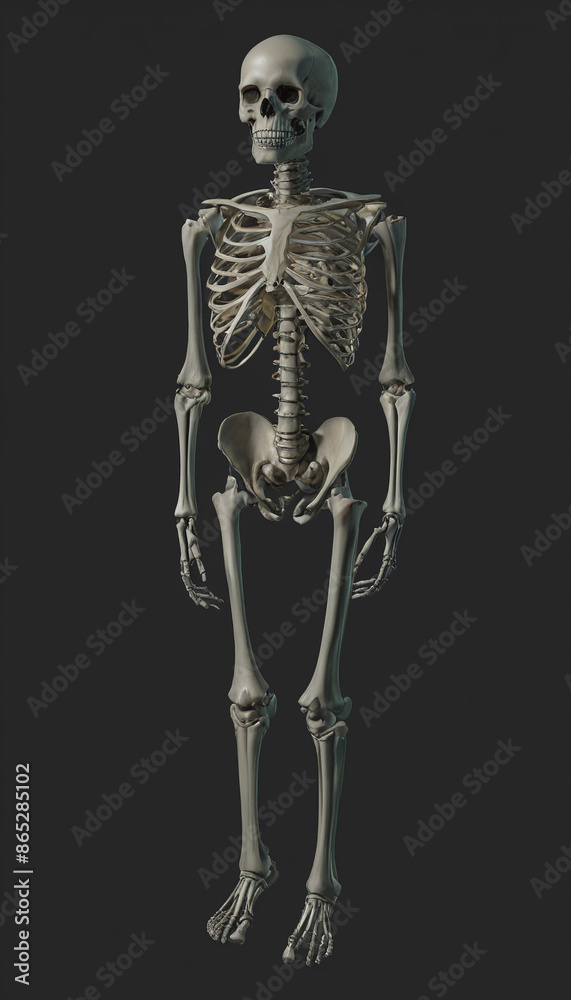 Realistic Human Skeleton in Various Poses, Generative AI
