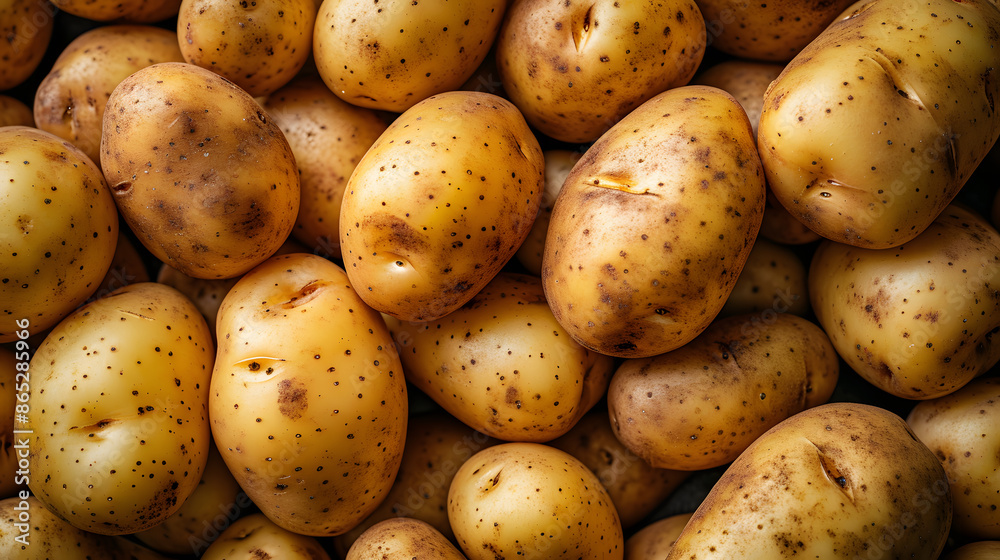 fresh potato Top down view background poster fresh potato Top down view background poster