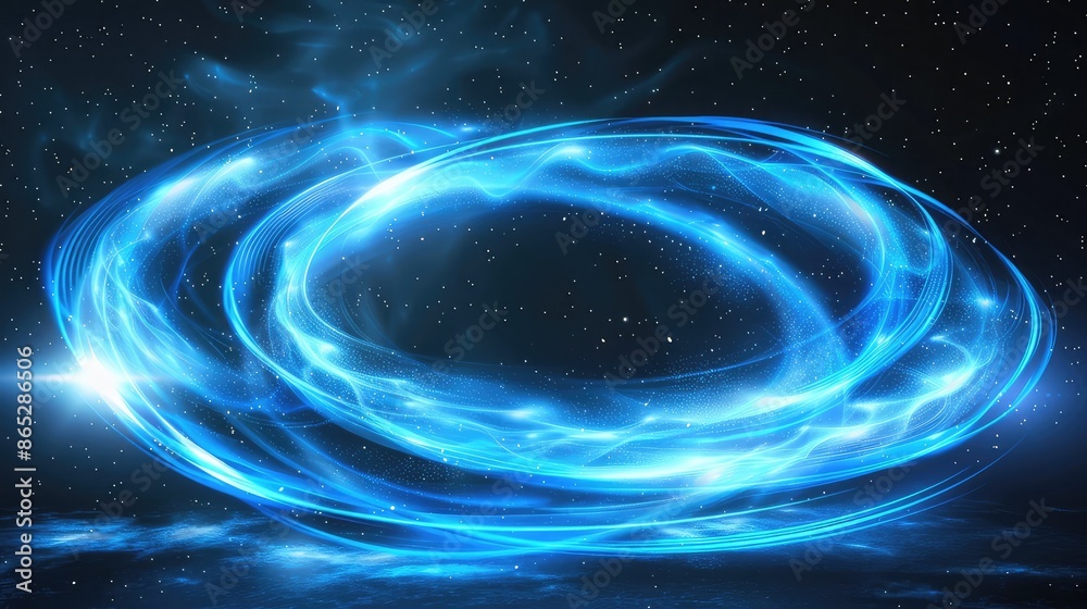 Obraz premium Abstract Blue Swirls with Tornado Wind Effect